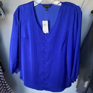 Banana Republic blue button blouse XS